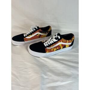 Vans Old Skool Red, Orange and Yellow Camo sneaker Women's size 9 Mens size 7.5